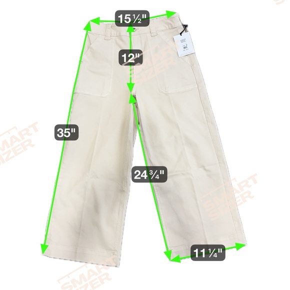 NWT Joes jeans Chloe utility high rise wide leg crop jeans in crème brûlée sz 29 - Picture 12 of 12